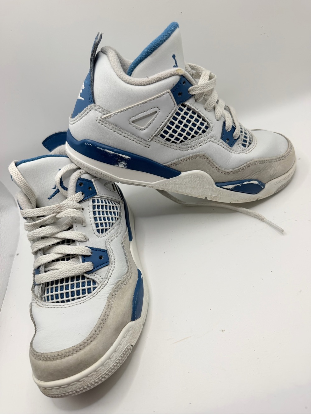 Jordan Kids White and Blue Basketball Sneakers